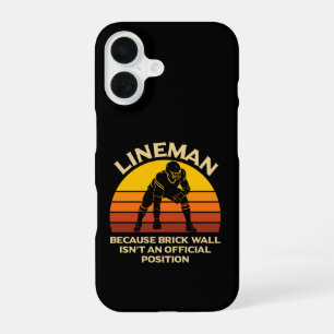 Funda Para iPhone 16 Regalo divertido de futbolista retro liniero pared