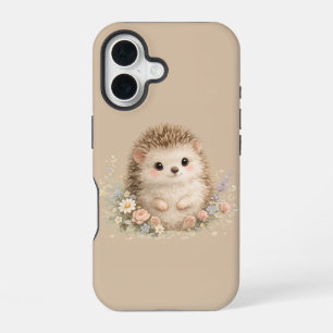 Funda Para iPhone 16 Regalo floral de Cottagecore de erizo Kawaii
