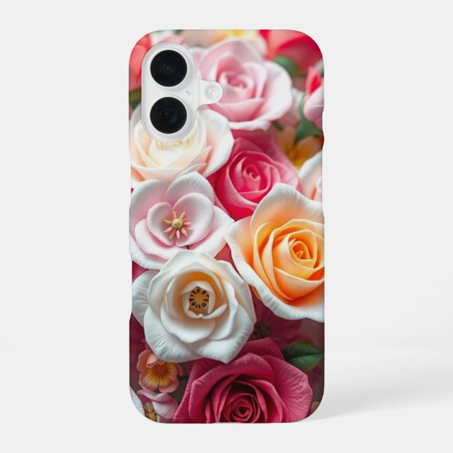 Funda Para iPhone 16 Regalo perfecto de arte floral bohemio (Reverso )