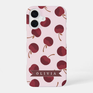 Funda Para iPhone 16 Regalo Personalizado con Patrón de Cereza Estético