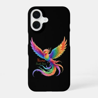 Funda Para iPhone 16 Regalo Personalizado de Fénix Arcoíris con Nombre 
