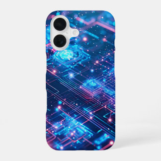Funda Para iPhone 16 Rejilla de neón de IA