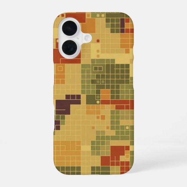 Funda Para iPhone 16 Rejilla de Píxeles Vintage (Reverso )