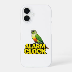 Funda Para iPhone 16 Reloj de Alarma Conuro de Cara Verde