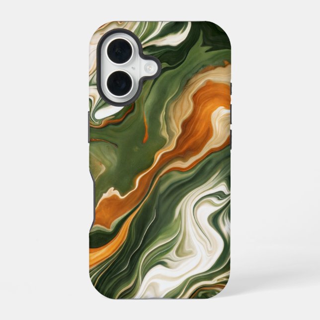 Funda Para iPhone 16 Remolino plateado y púrpura (Reverso )