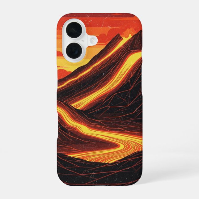 Funda Para iPhone 16 Resplandor de Volcán Retro (Reverso )