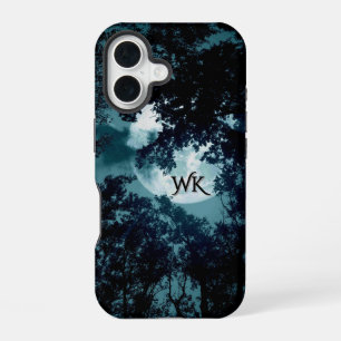 Funda Para iPhone 16 Resplandor Hermoso de Luna a Través de Árboles Mon