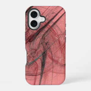 Funda Para iPhone 16 Resumen abstracto rojo y negro