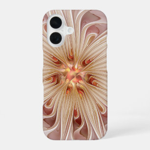 Funda Para iPhone 16 Resumen Arte Fractal Peach Pastel Moderno
