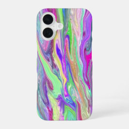 Funda Para iPhone 16 Resumen Color verde azul líquido