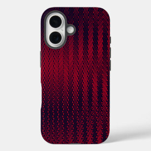 Funda Para iPhone 16 Resumen de bandas geométricas negras y rojas, trip