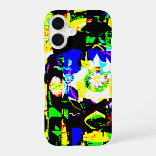 Funda Para iPhone 16 Resumen de la ilustración de Neon Noise en Techno