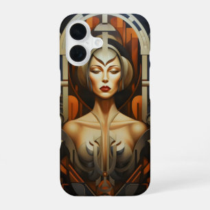 Funda Para iPhone 16 Resumen de la mujer Art Deco