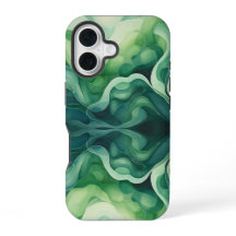 Resumen de ondas verdes Apple iPhone 16 Funda duro