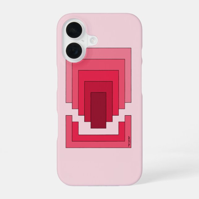 Funda Para iPhone 16 Resumen de Rectángulo en rojo (Reverso )