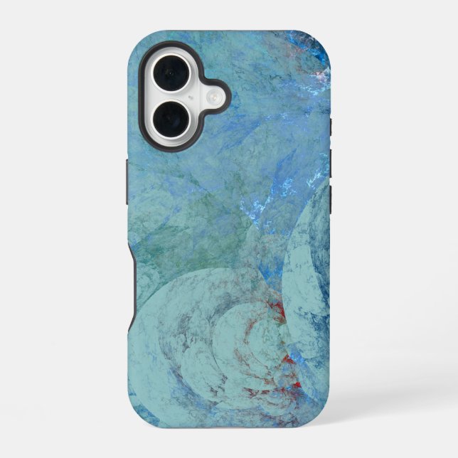Funda Para iPhone 16 Resumen del opal azul (Reverso )