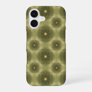 Funda Para iPhone 16 Resumen Patrón sin foco de flor verde oliva