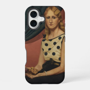 Funda Para iPhone 16 Retrato de Nan Wood Graham por Grant Wood
