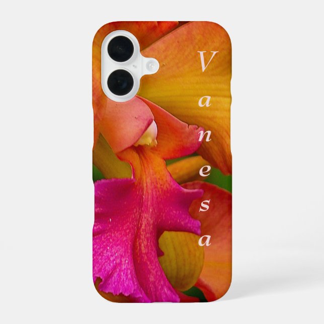 Funda Para iPhone 16 Retrato de Orquídea Cattleya (Reverso )