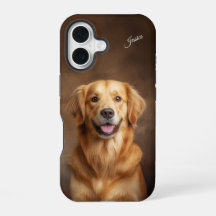 retrato de perro Golden Retriever para caso de iPh