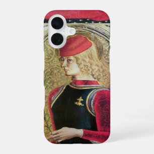 Funda Para iPhone 16 RETRATO DE SAN JORGE, Rojo, Negro, Amarillo Dorado