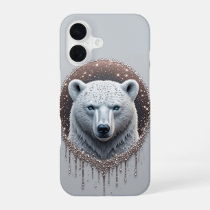 Funda Para iPhone 16 Retrato geométrico de oso polar con estilo ártico