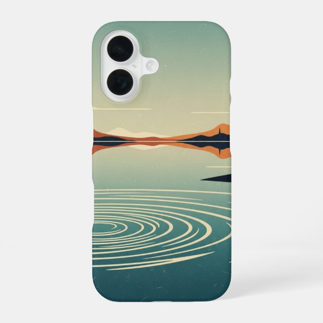 Funda Para iPhone 16 Retro 70s Lake Reflection Art (Reverso )