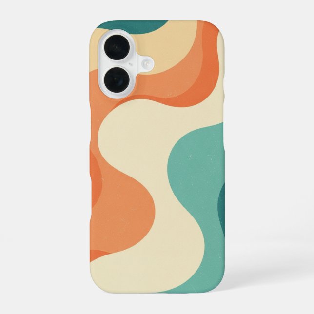 Funda Para iPhone 16 Retro Abstract Sea Foam (Reverso )