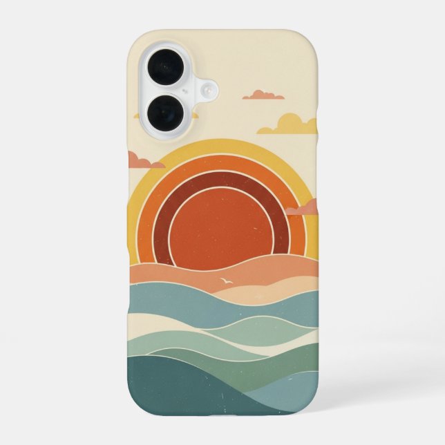 Funda Para iPhone 16 Retro Cloudy Sun (Reverso )