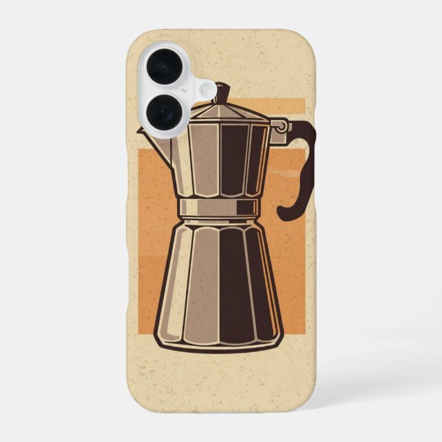 Funda Para iPhone 16 Retro Coffee Pot / Retro Coffee Maker (Reverso )