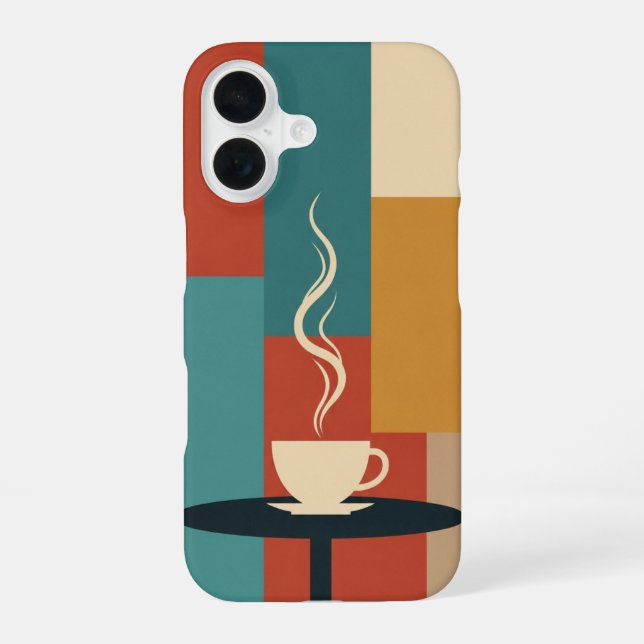 Funda Para iPhone 16 Retro Cup on Rounded Table (Reverso )
