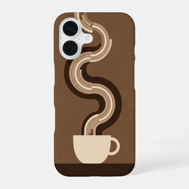 Funda Para iPhone 16 Retro Geometric Coffee Vapor (Reverso )