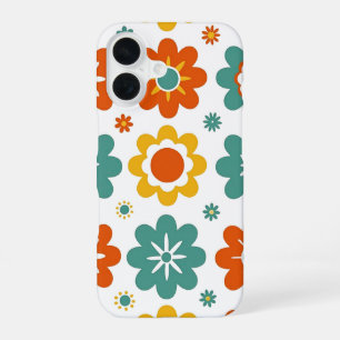 Funda Para iPhone 16 Retro Geométrico Floral Poder Boho 70s