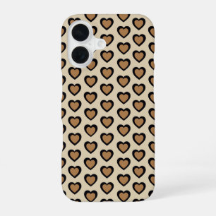 Funda Para iPhone 16 Retro Hearts Leopard