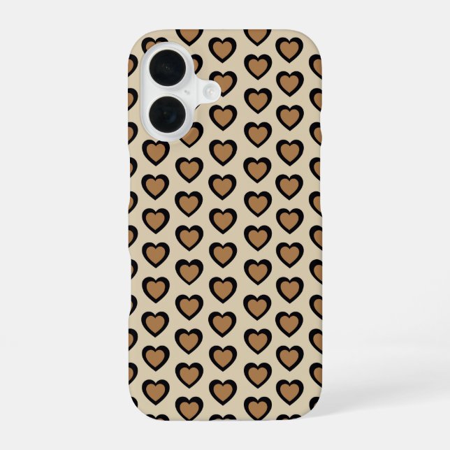 Funda Para iPhone 16 Retro Hearts Leopard (Reverso )