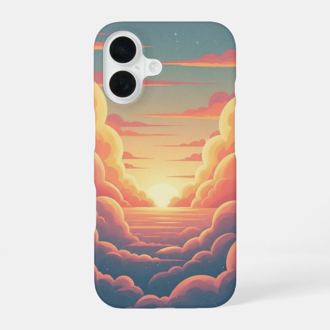 Funda Para iPhone 16 Retro Horizonte Nublado (Reverso )