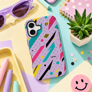 Funda Para iPhone 16 Retro Memphis Geométrico Rayo