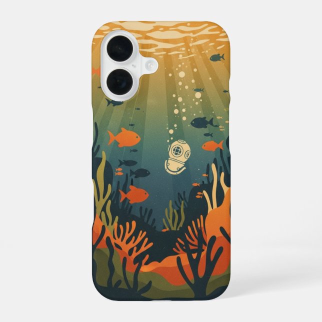 Funda Para iPhone 16 Retro Minimalist Fish (Reverso )