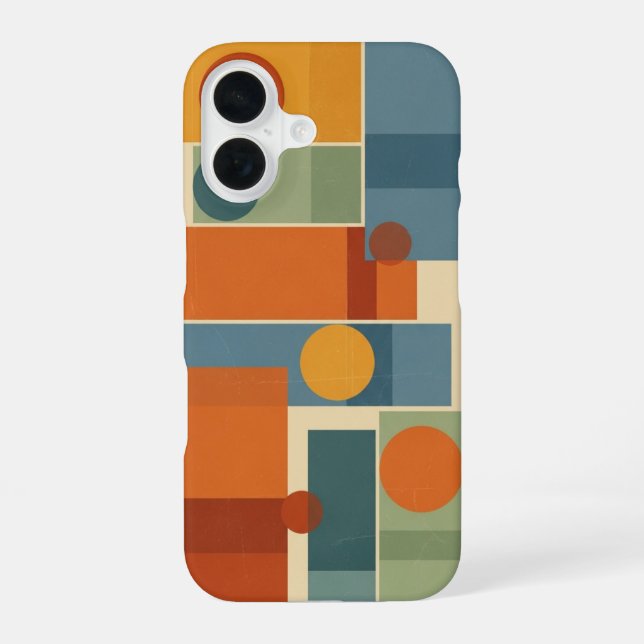 Funda Para iPhone 16 Retro Minimalist Geometric Layering (Reverso )