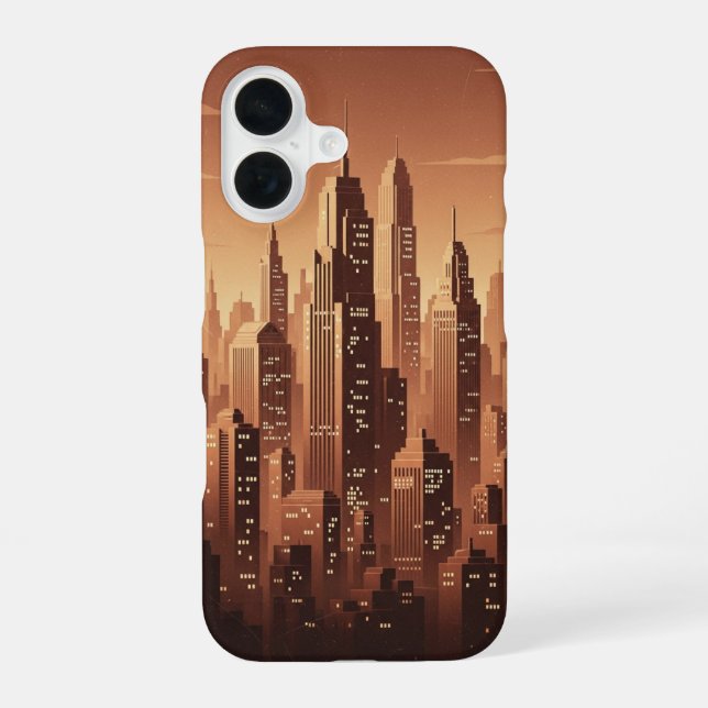Funda Para iPhone 16 Retro Minimalist Geometric Skyline (Reverso )