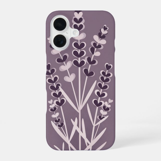 Funda Para iPhone 16 Retro Minimalist Lavender Stems (Reverso )