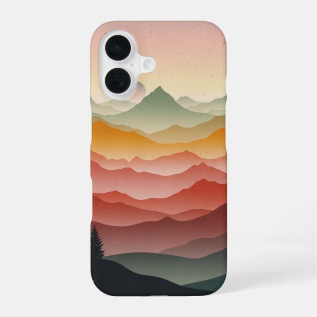 Funda Para iPhone 16 Retro Misty Mountains (Reverso )