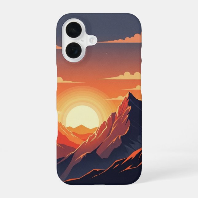 Funda Para iPhone 16 Retro Mountain Sunset (Reverso )