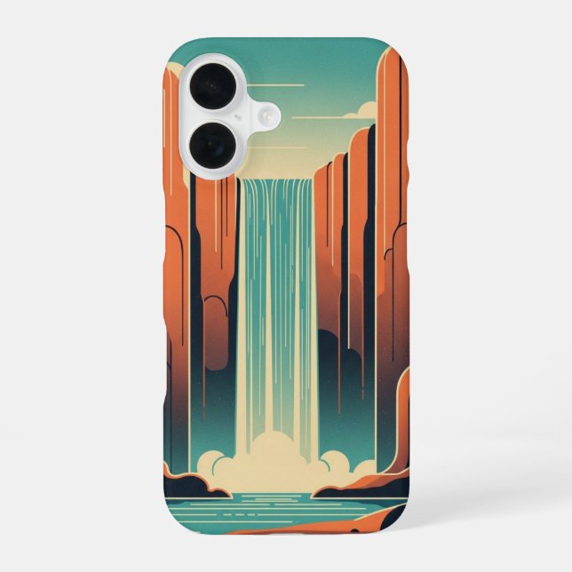 Funda Para iPhone 16 Retro Mystic Waterfall (Reverso )