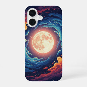 Funda Para iPhone 16 Retro Nebula Luna