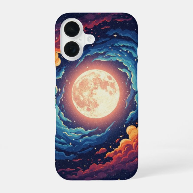 Funda Para iPhone 16 Retro Nebula Luna (Reverso )