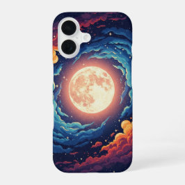 Funda Para iPhone 16 Retro Nebula Moon