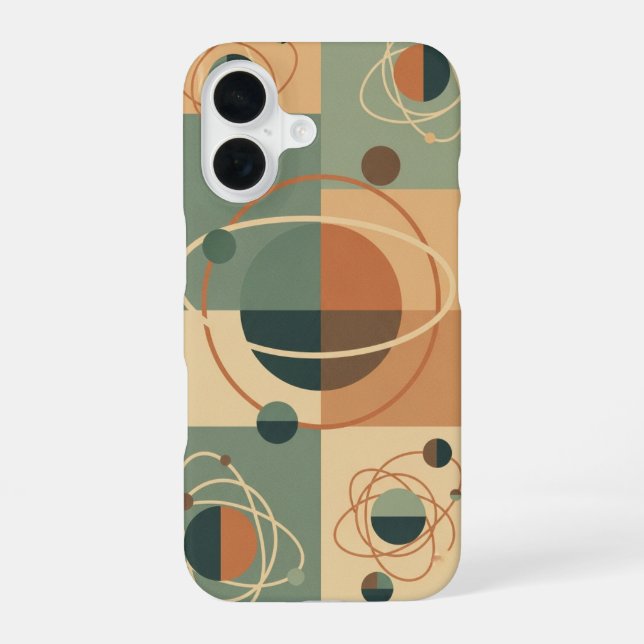 Funda Para iPhone 16 Retro Orbital Circles Pattern (Reverso )