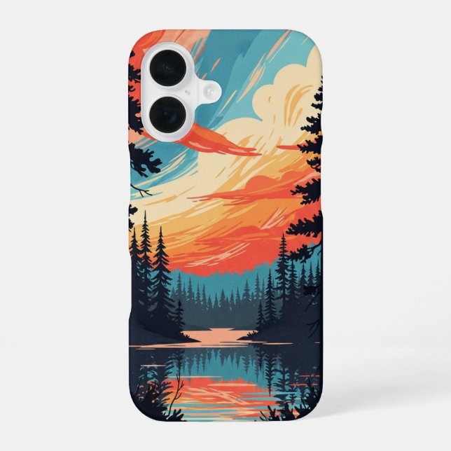 Funda Para iPhone 16 Retro Pine Lake (Reverso )