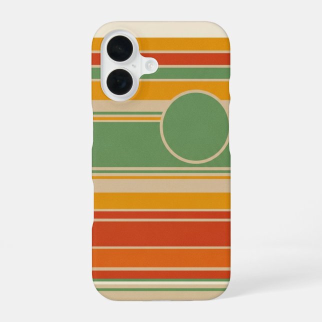 Funda Para iPhone 16 Retro Stripes with Circle (Reverso )